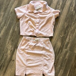 Pink Plaid Two-Piece Set